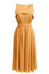 Pleated Embroidery Detailed Midi Dress